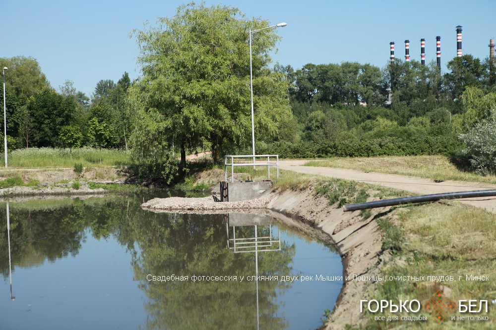 Свадебная фотосессия у слияния двух рек Мышки и Лошицы, очистных прудов Свадебная фотосессия у слияния двух рек Мышки и Лошицы, очистных прудов