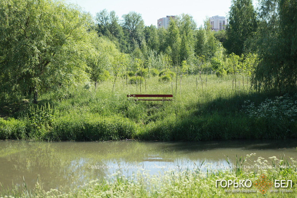 Свадебная фотосессия у слияния двух рек Мышки и Лошицы, очистных прудов Свадебная фотосессия у слияния двух рек Мышки и Лошицы, очистных прудов